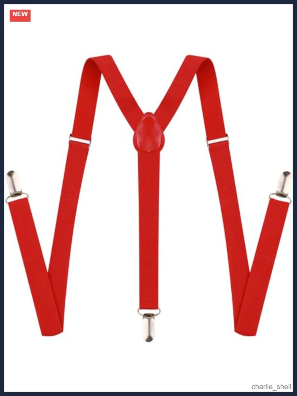 Y Shape Suspenders with Clips Adjustable Buckle Polyester Elastane